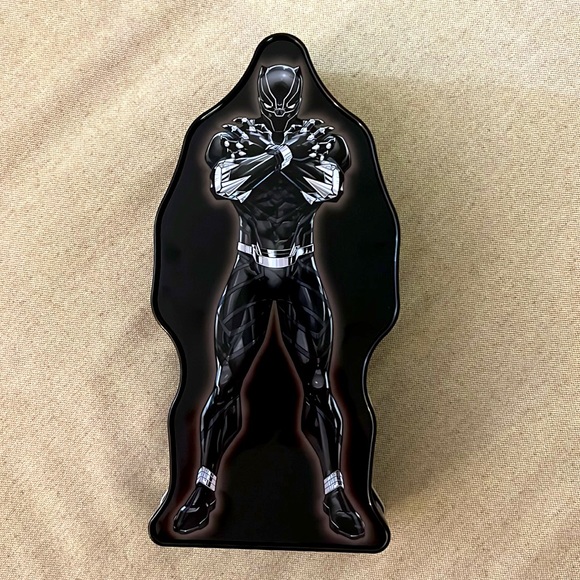 BLACK PANTHER MARVEL METAL 11" TIN FOR SCHOOL SUPPLIES / TOY STORAGE - Picture 3 of 3